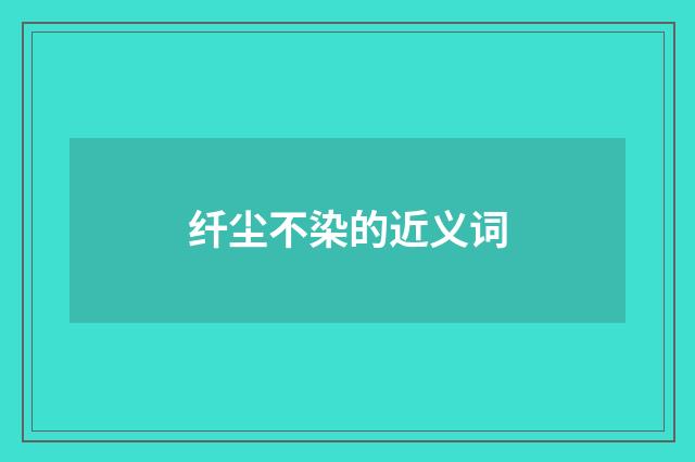 纤尘不染的近义词