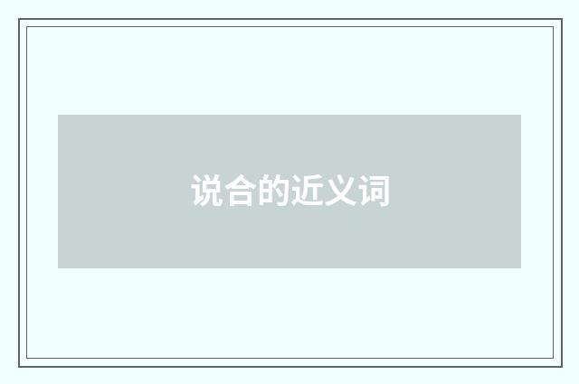 说合的近义词