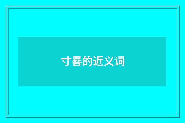 寸晷的近义词