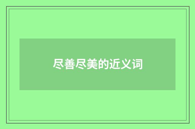 尽善尽美的近义词