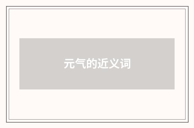 元气的近义词