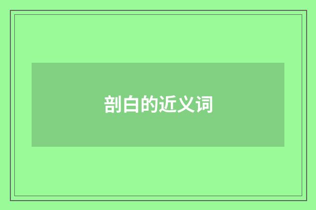 剖白的近义词