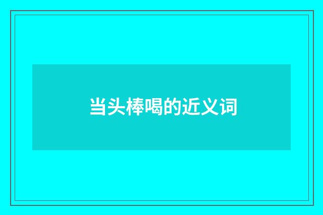 当头棒喝的近义词