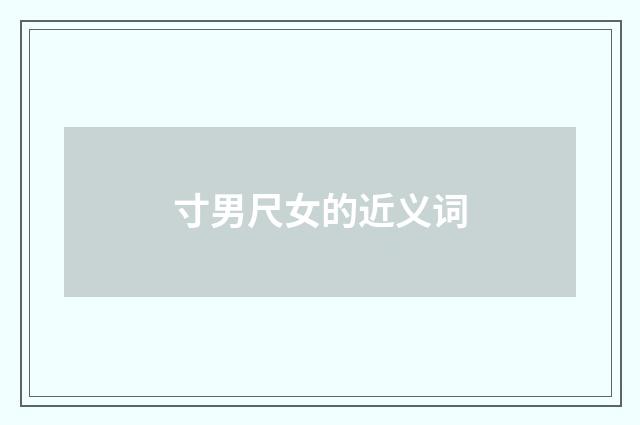 寸男尺女的近义词
