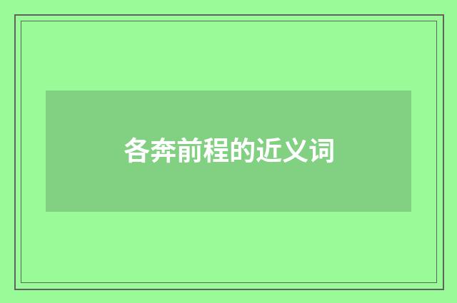各奔前程的近义词