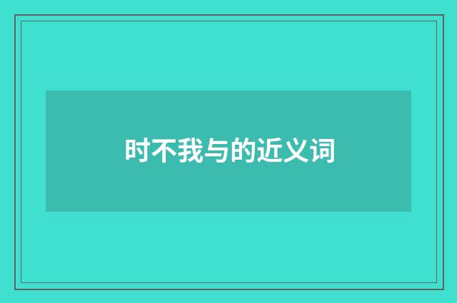 时不我与的近义词