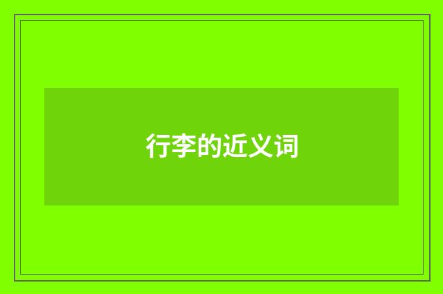 行李的近义词
