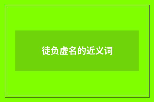 徒负虚名的近义词