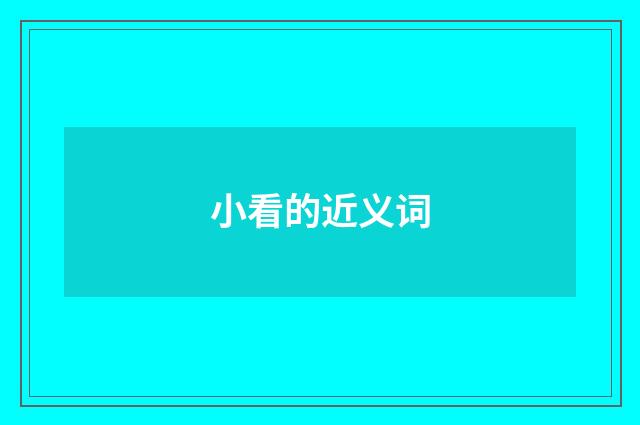 小看的近义词