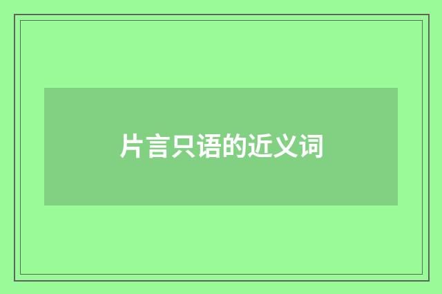 片言只语的近义词