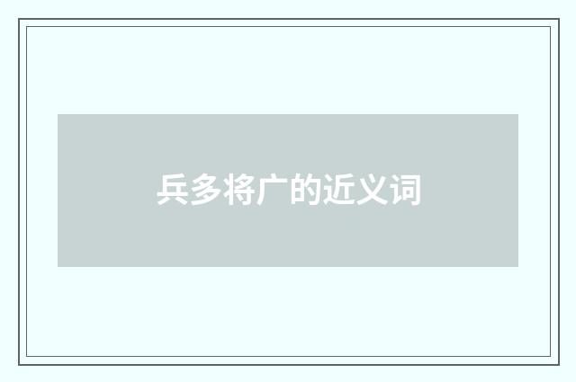 兵多将广的近义词
