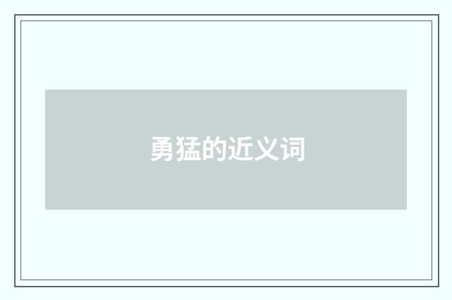 勇猛的近义词