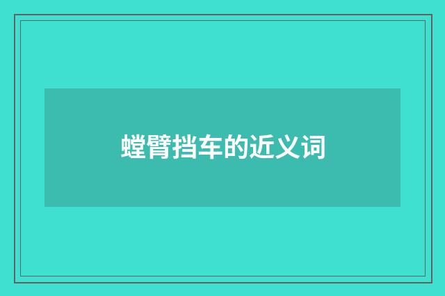 螳臂挡车的近义词
