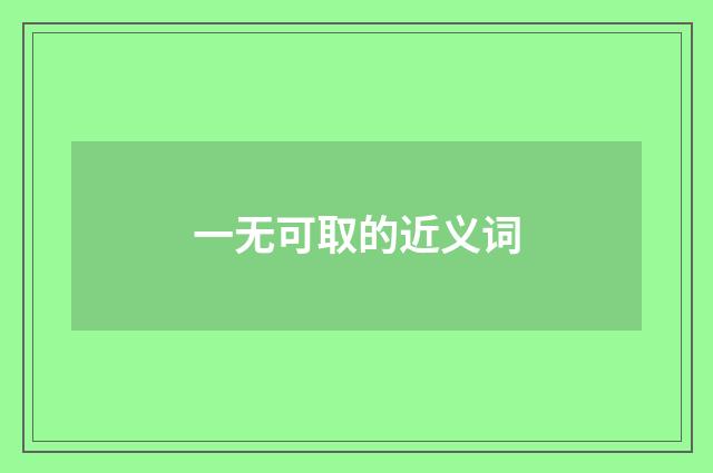 一无可取的近义词