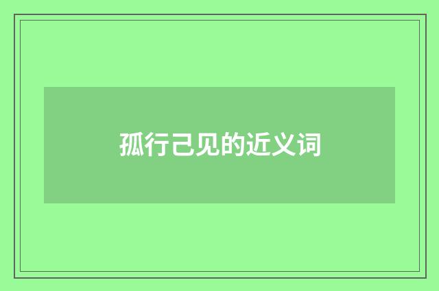 孤行己见的近义词