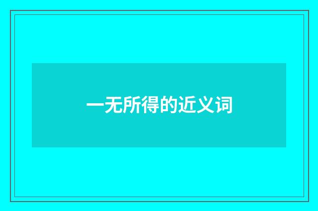 一无所得的近义词