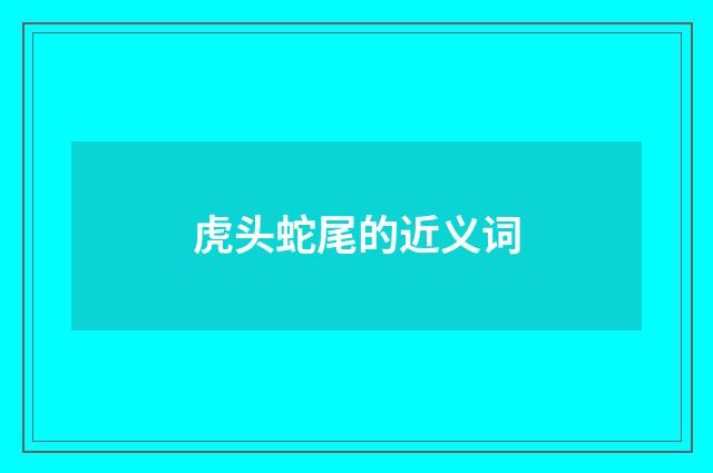 虎头蛇尾的近义词