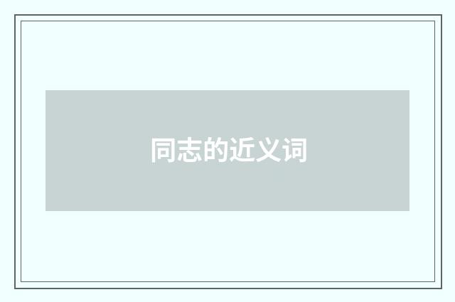 同志的近义词