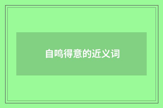 自鸣得意的近义词
