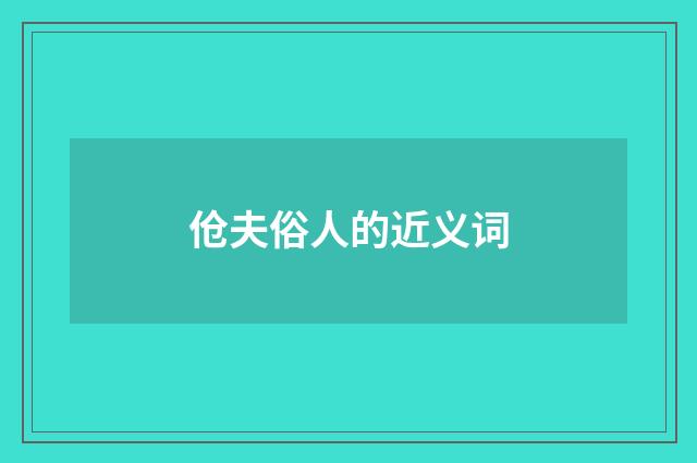 伧夫俗人的近义词