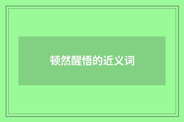 顿然醒悟的近义词