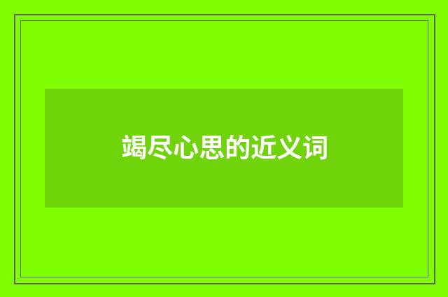 竭尽心思的近义词