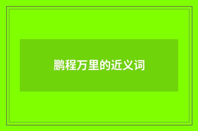 鹏程万里的近义词