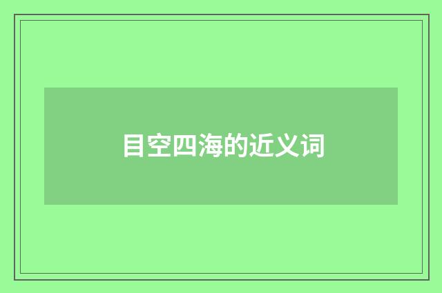 目空四海的近义词