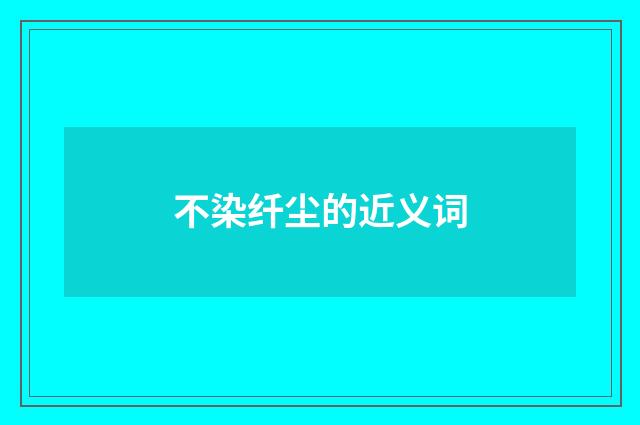 不染纤尘的近义词