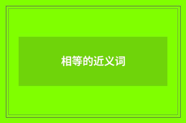 相等的近义词