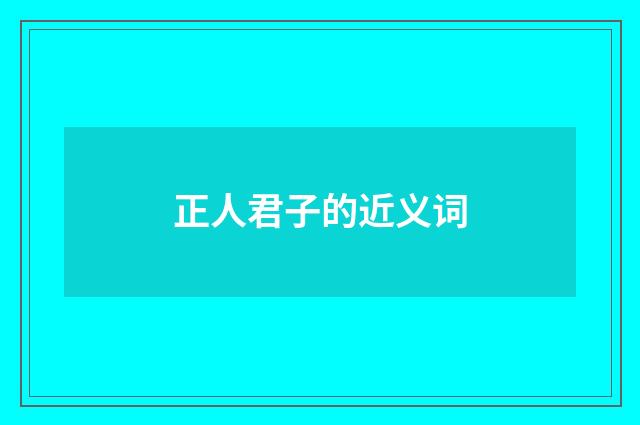 正人君子的近义词