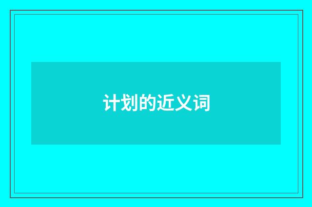 计划的近义词