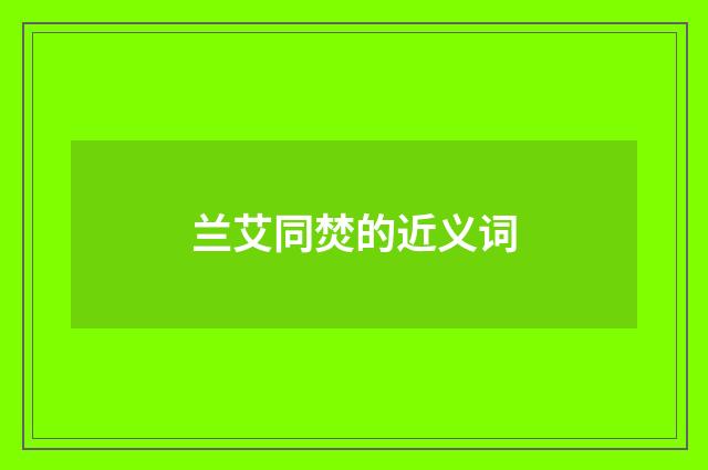 兰艾同焚的近义词
