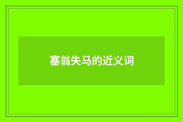 塞翁失马的近义词
