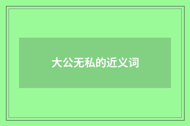 大公无私的近义词