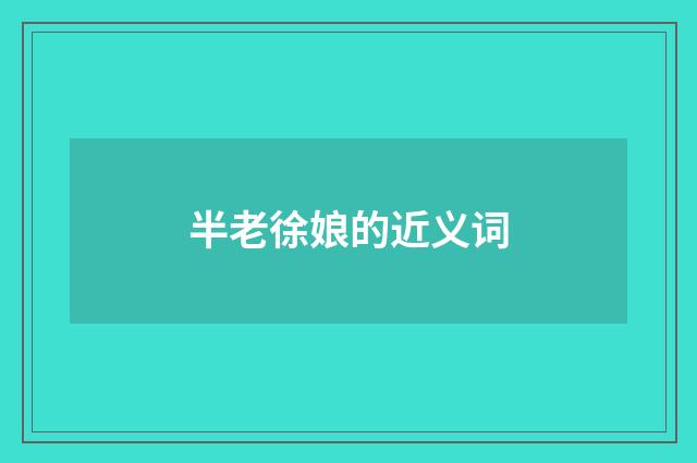 半老徐娘的近义词