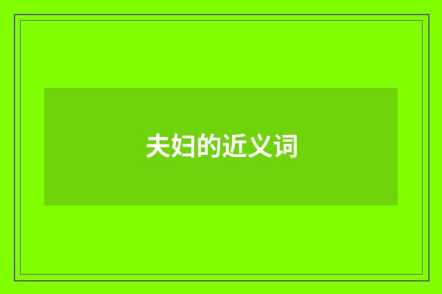 夫妇的近义词
