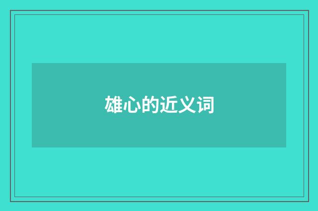 雄心的近义词