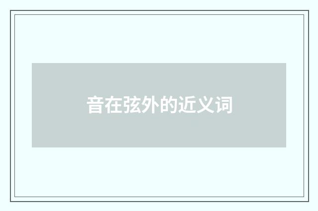 音在弦外的近义词