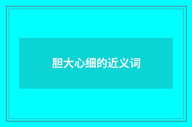 胆大心细的近义词