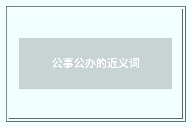 公事公办的近义词