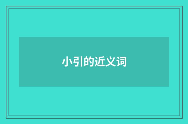 小引的近义词