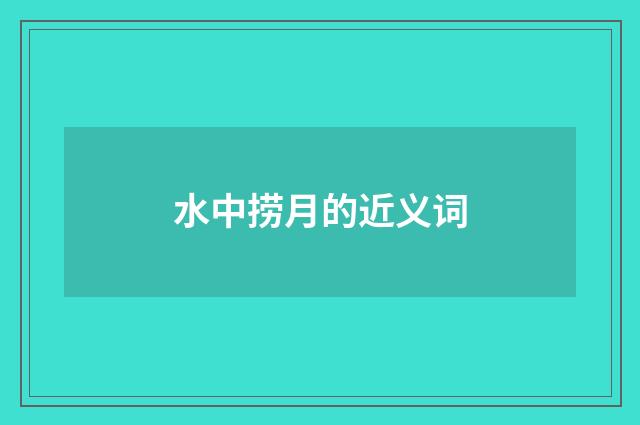 水中捞月的近义词
