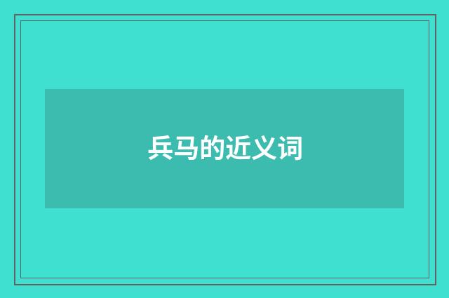兵马的近义词