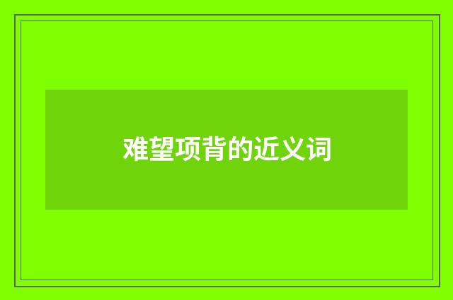 难望项背的近义词