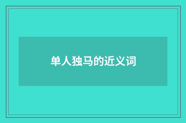 单人独马的近义词