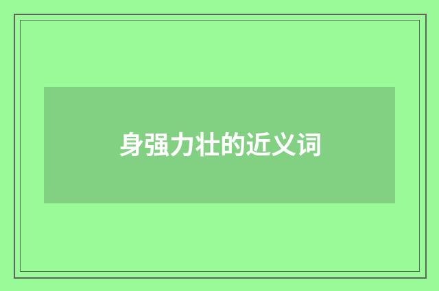 身强力壮的近义词