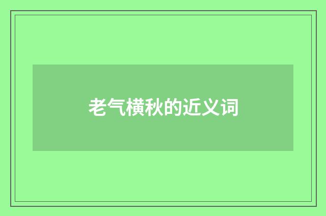 老气横秋的近义词