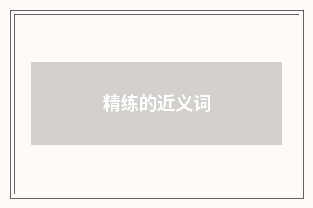 精练的近义词