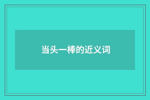 当头一棒的近义词